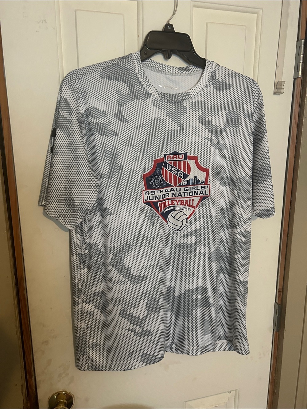 Sport-Tek Gray Camo Men's Short-Sleeve Volleyball Tee 070726#
